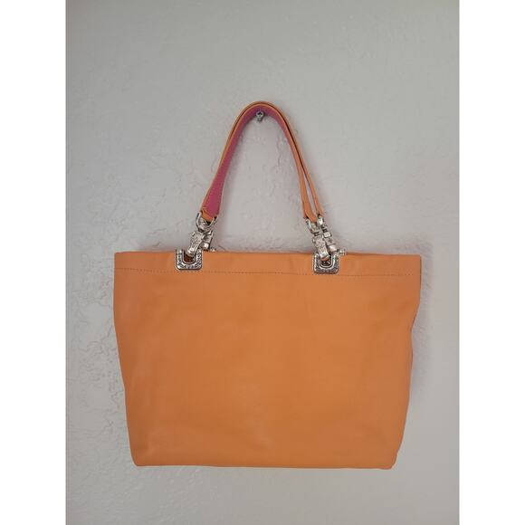 Brighton Jodi Leather Handbag Purse‎ Orange Reversible French Country Romantic - Picture 10 of 16